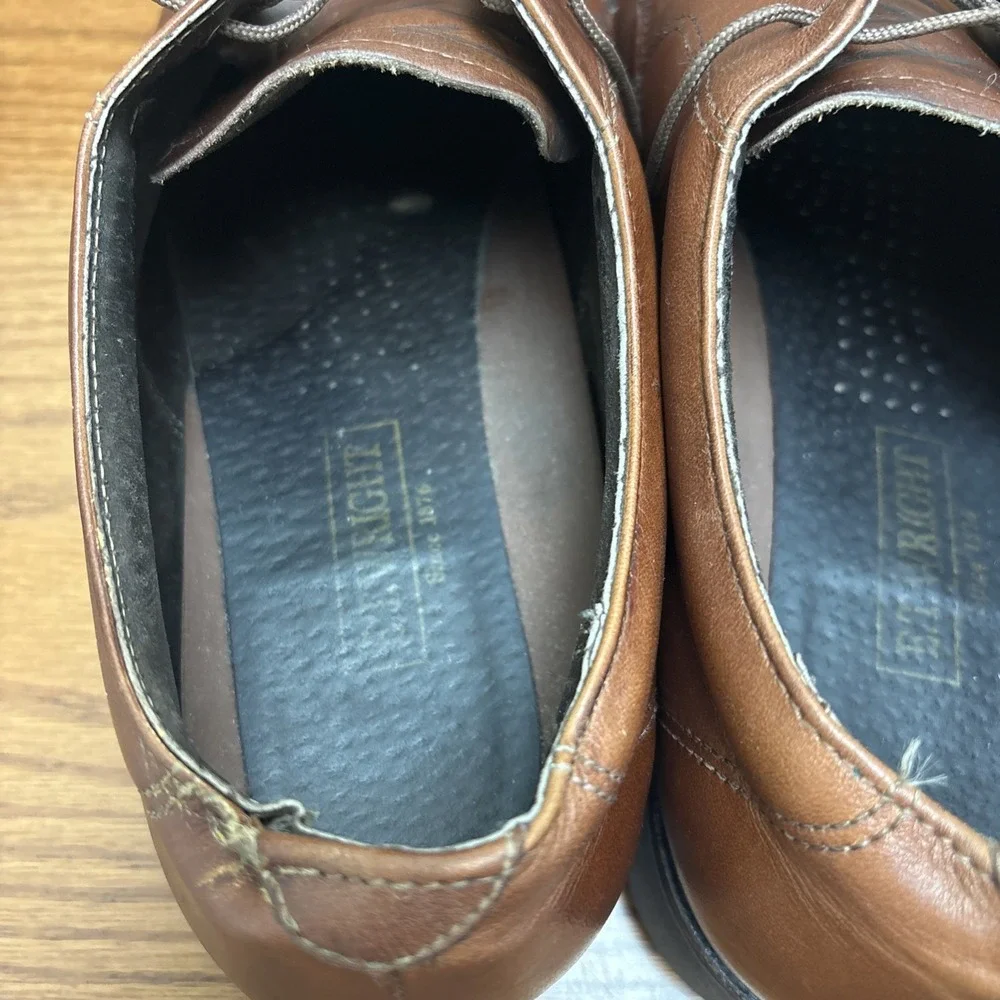 Brown Leather Derby Dress Shoes Mens Lace Up Round Toe Low Top Casual Oxford
